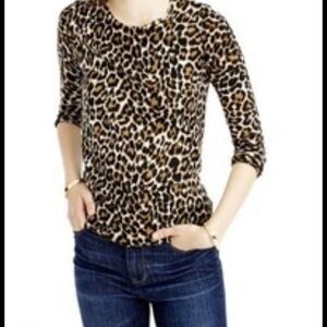 J.Crew Tippi Leopard Print Sweater XS Animal Print Pullover